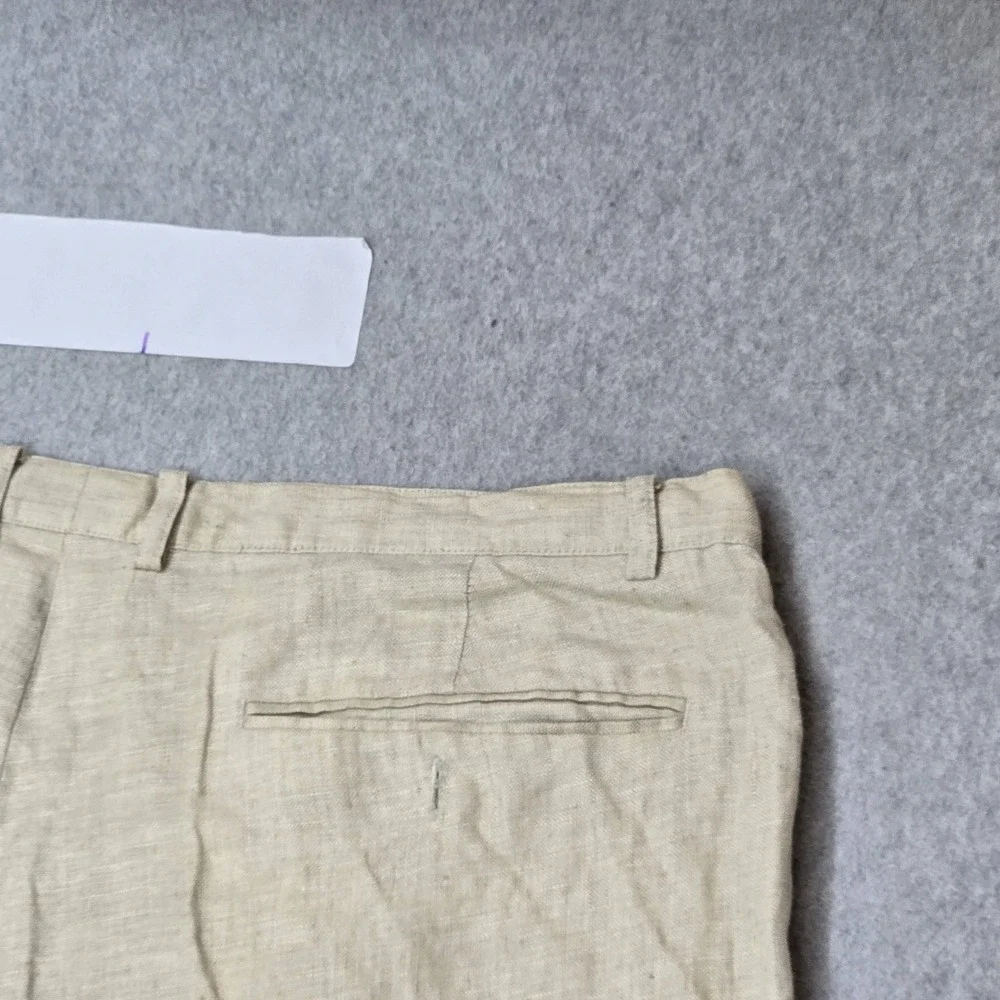 VINTAGE Natural Issue By Feldini Men Pants 36X29 Beige Linen Modernized 28
